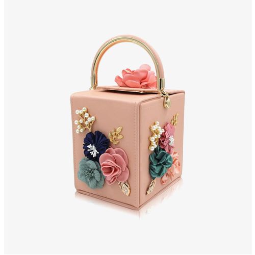 Women Floral Square Box Evening Bags