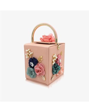 Women Floral Square Box Evening Bags